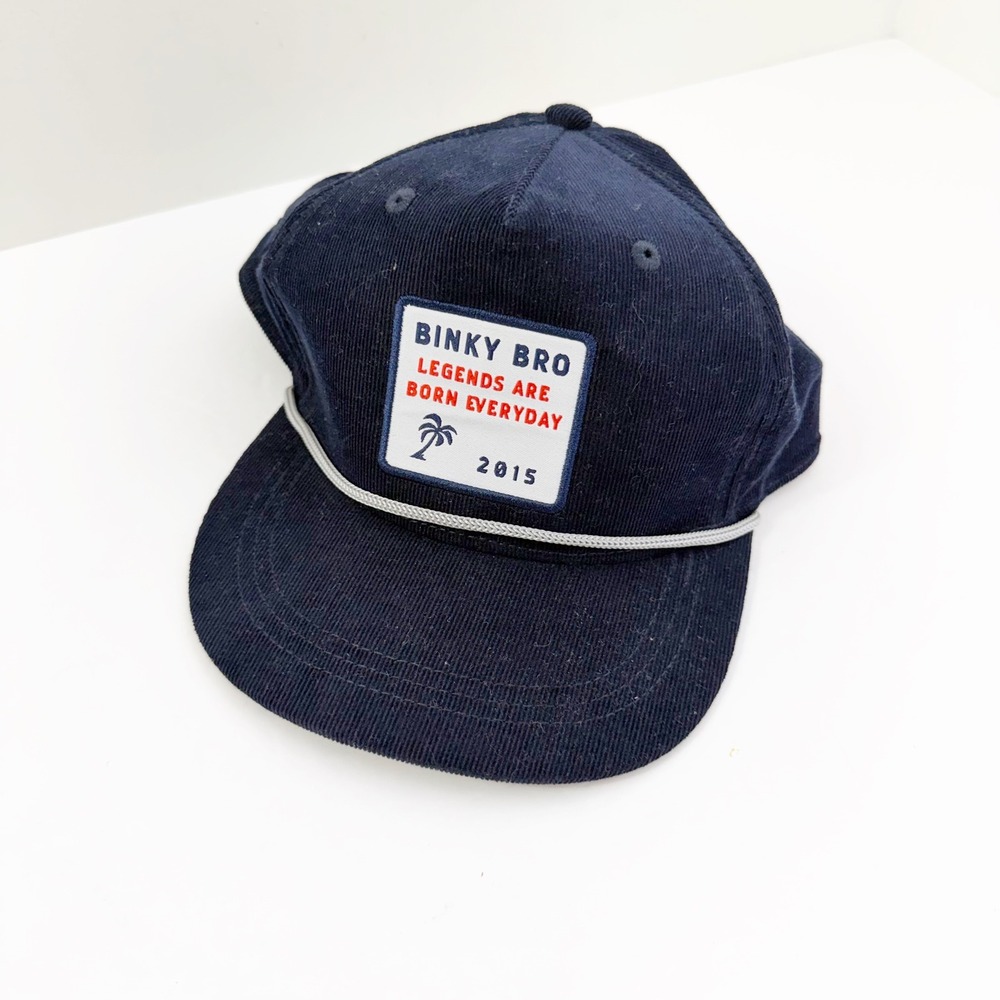 Binky Bro Snapback Hat Boys Youth Navy Blue Corduroy Legends Are Born Everyday